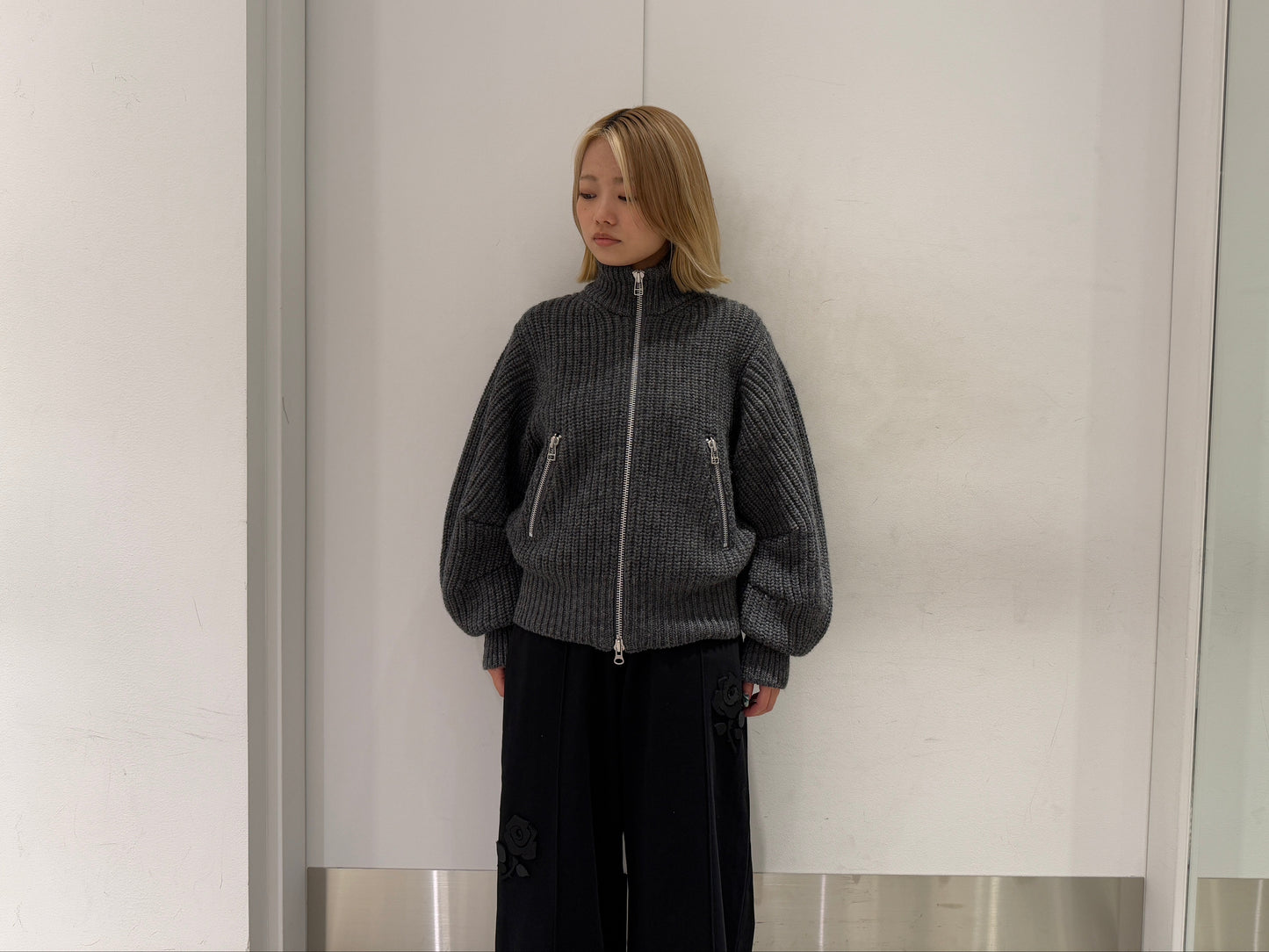 RIBED MASSIVE ROUNDED SLEEVE KNIT【25AW】