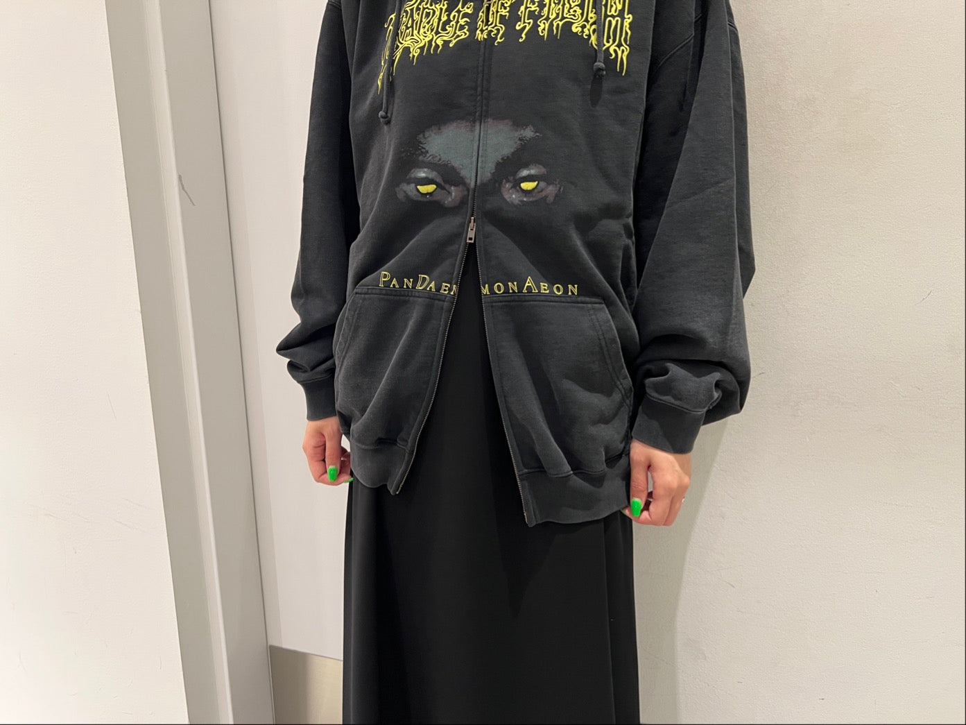 PANDAEMONAEON OVERSIZED ZIP-UP HOODIE【25AW】