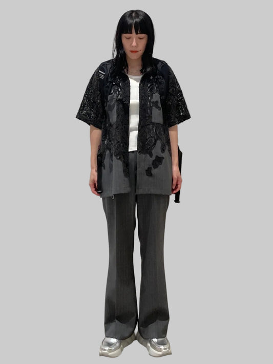 WOOL STRIPE TRO FOIL WESTERN SLACKS