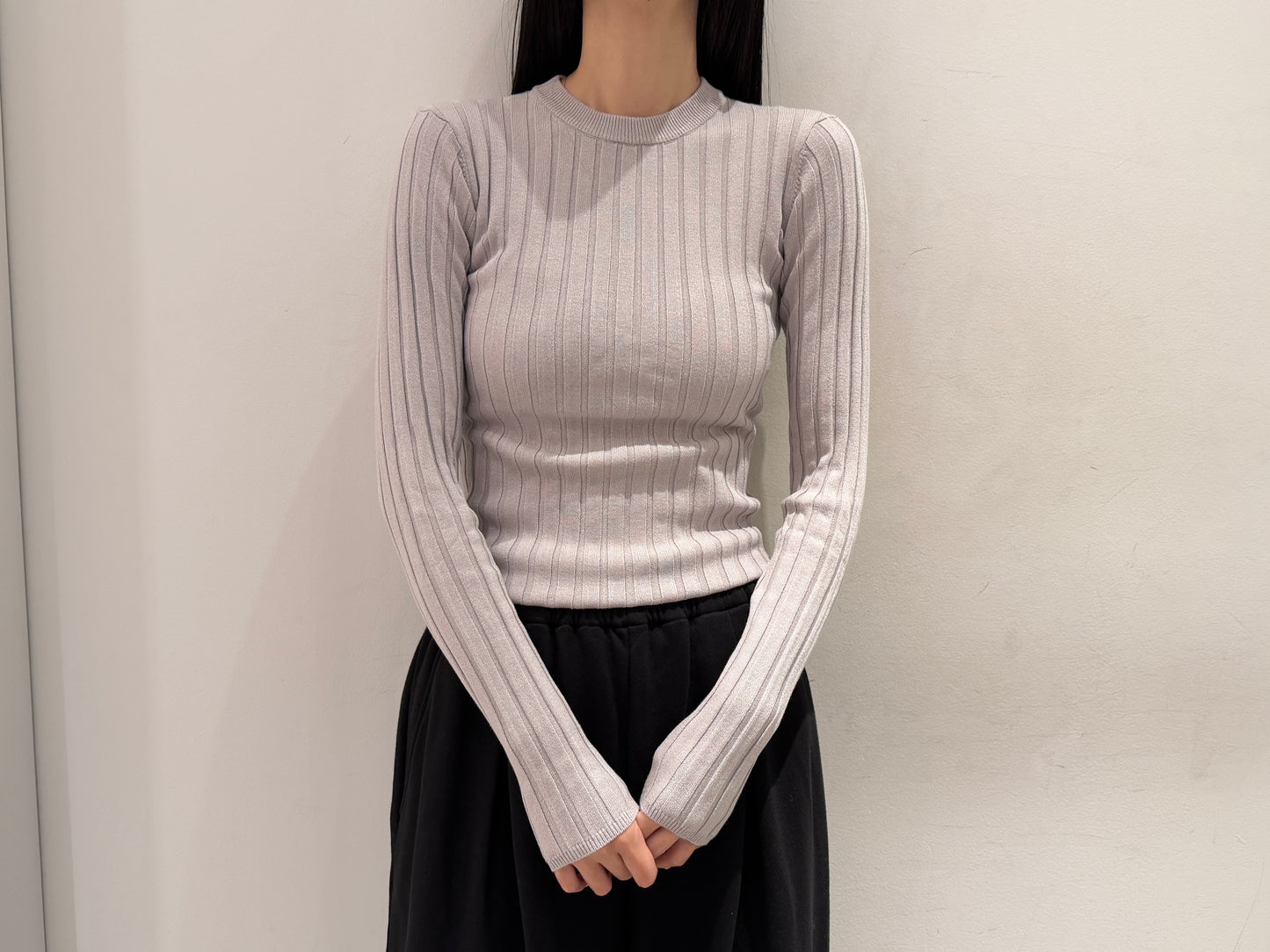 ワイドリブクルーネック