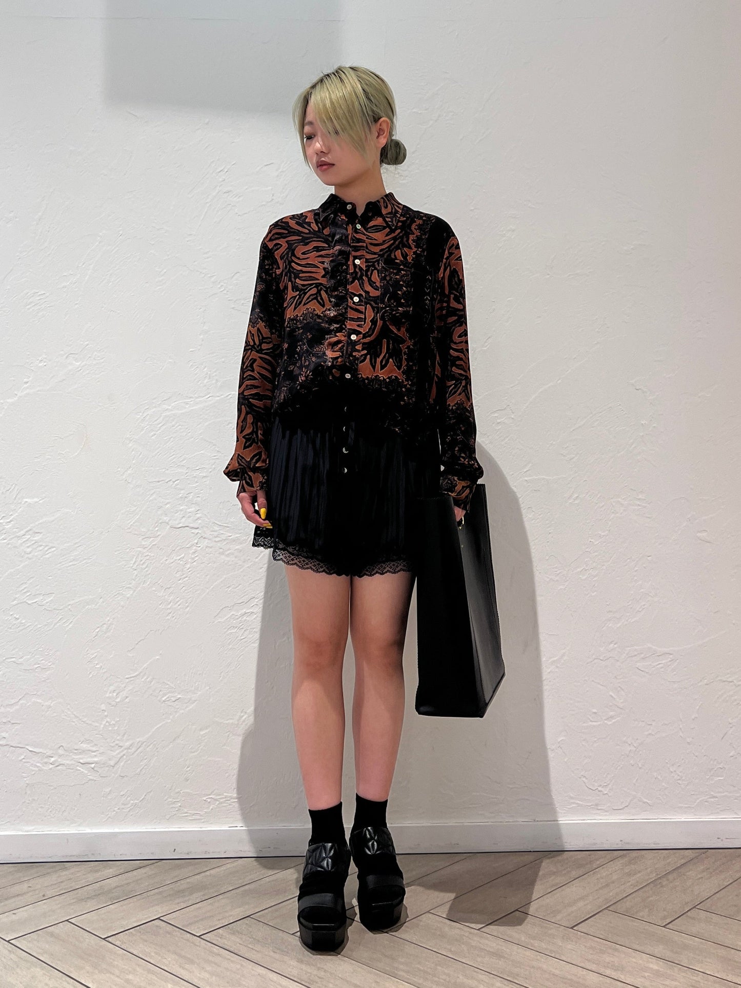 BOTANICAL PRINT FRILL L/S SHIRTS【25SS】