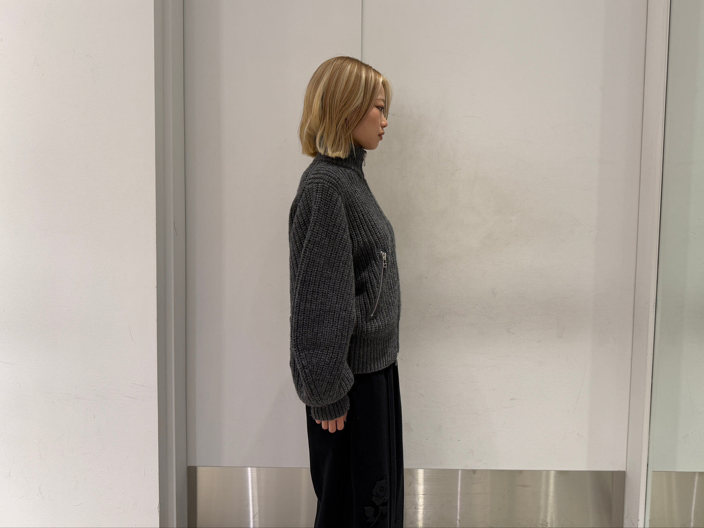 RIBED MASSIVE ROUNDED SLEEVE KNIT【25AW】