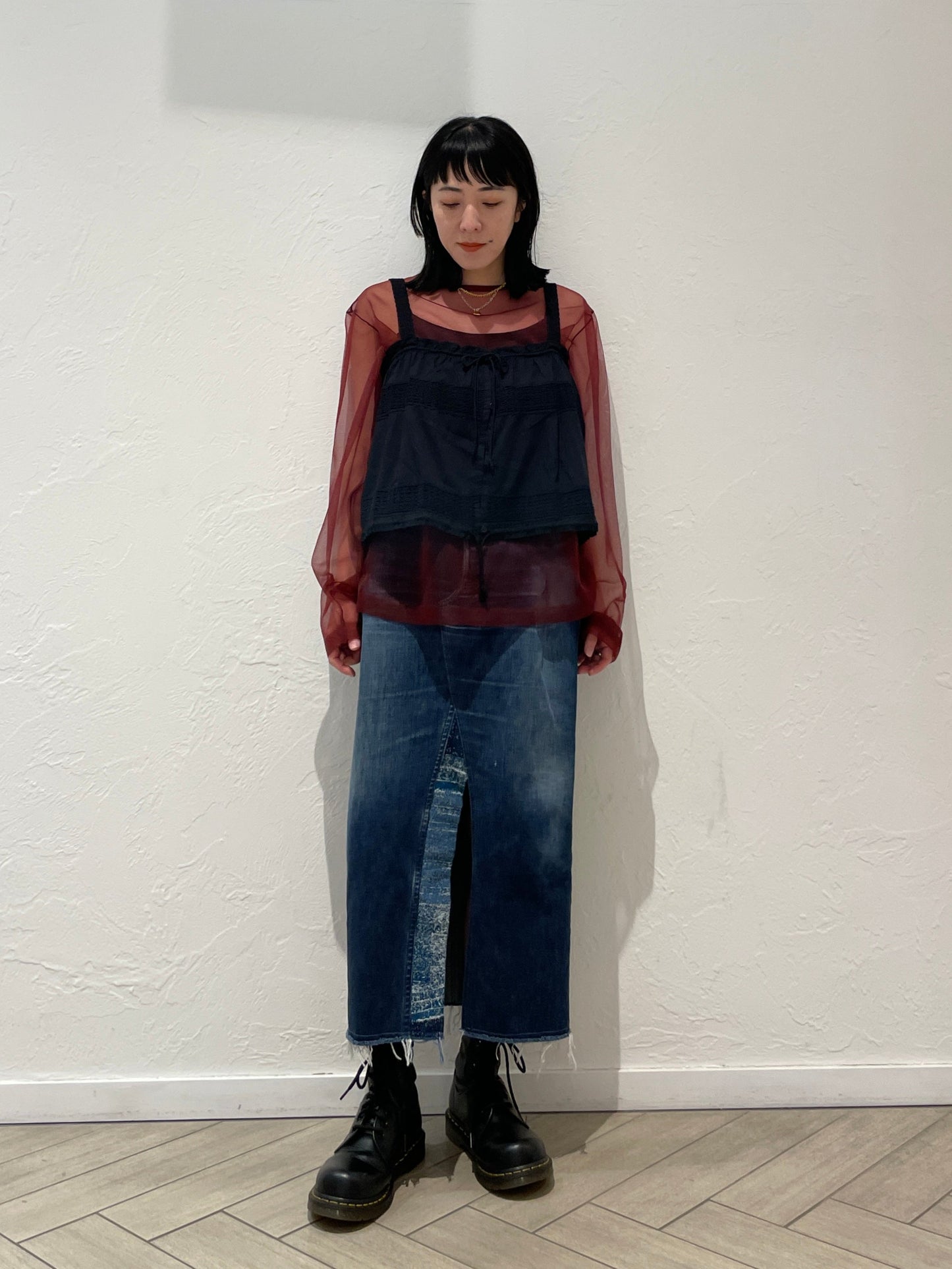 SHEER NYLON PULL OVER KNIT【25SS】