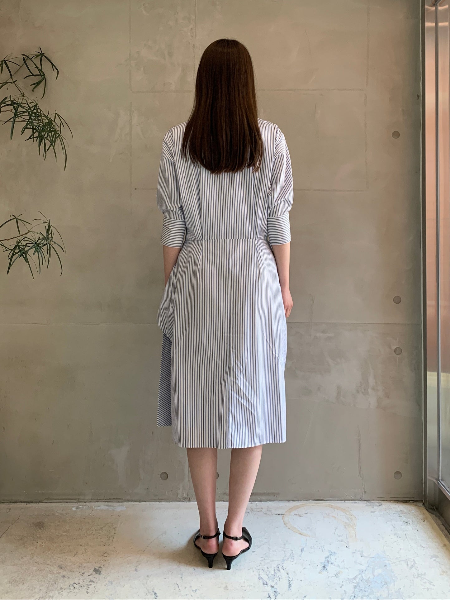 STRIPED WAIST TIE DRESS【25SS】