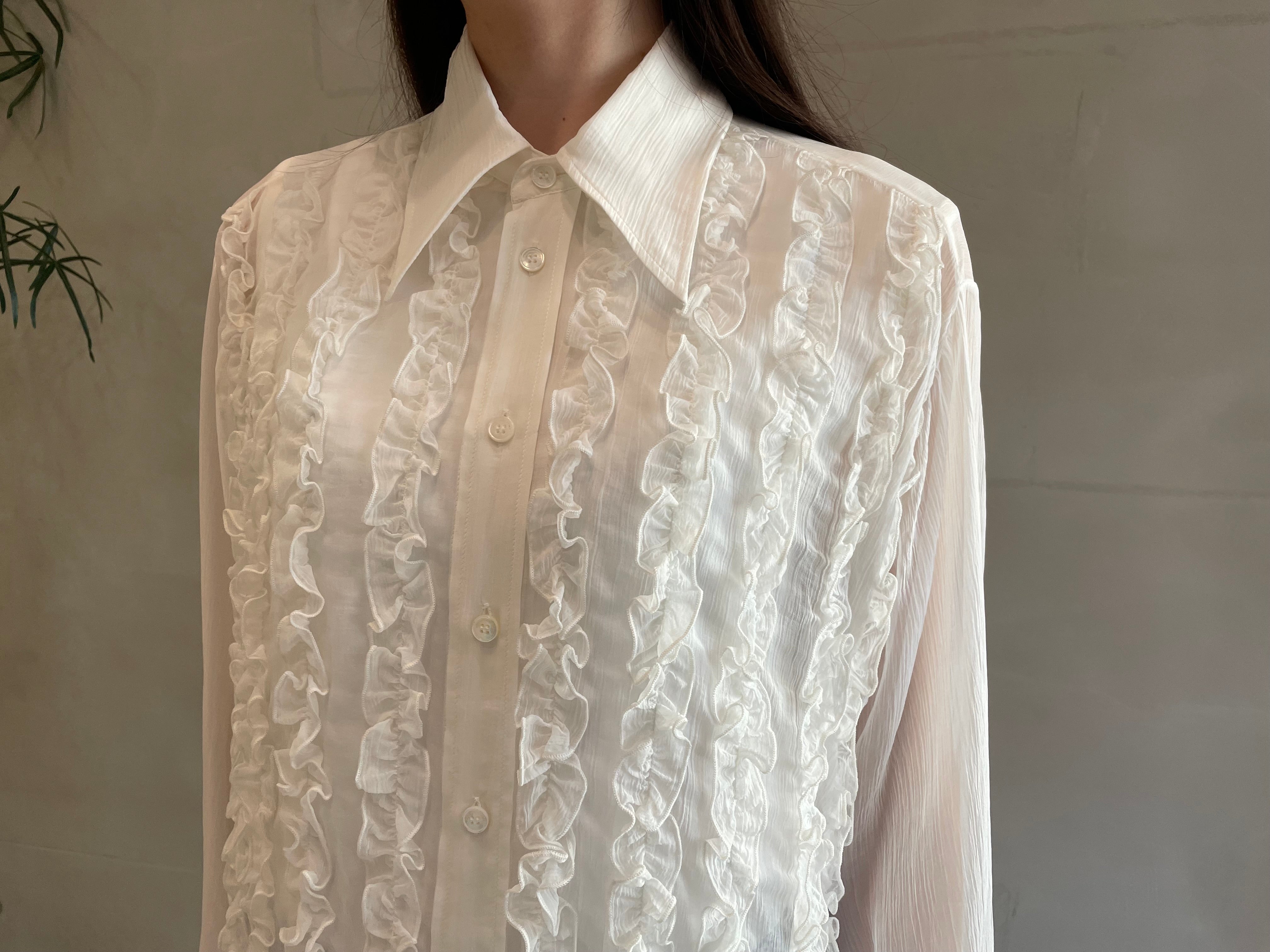 【極美品 / 定価11万】STELLA McCARTNEY デニム フリルシャツ 極美品 / 定価11万】STELLA McCARTNEY デニム フリルシャツの