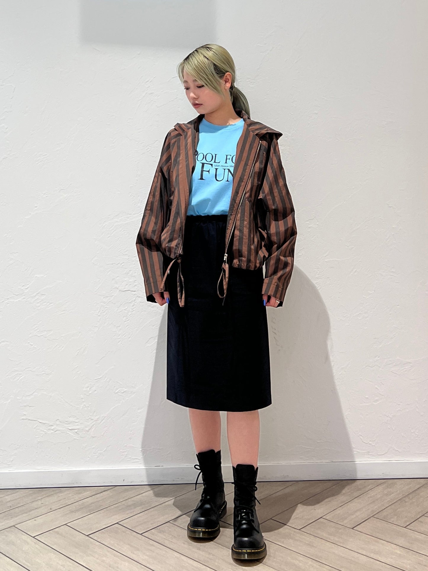 ストライプショート丈ブルゾン【25SS】