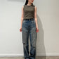 WAFFLE FABRIC SLEEVELESS TOP