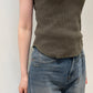 WAFFLE FABRIC SLEEVELESS TOP