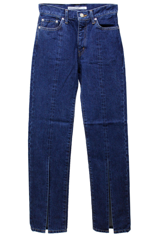 WASHED DENIM SLITTED PANTS