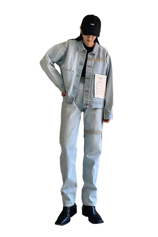 SILVERチェーンデニムジャケット