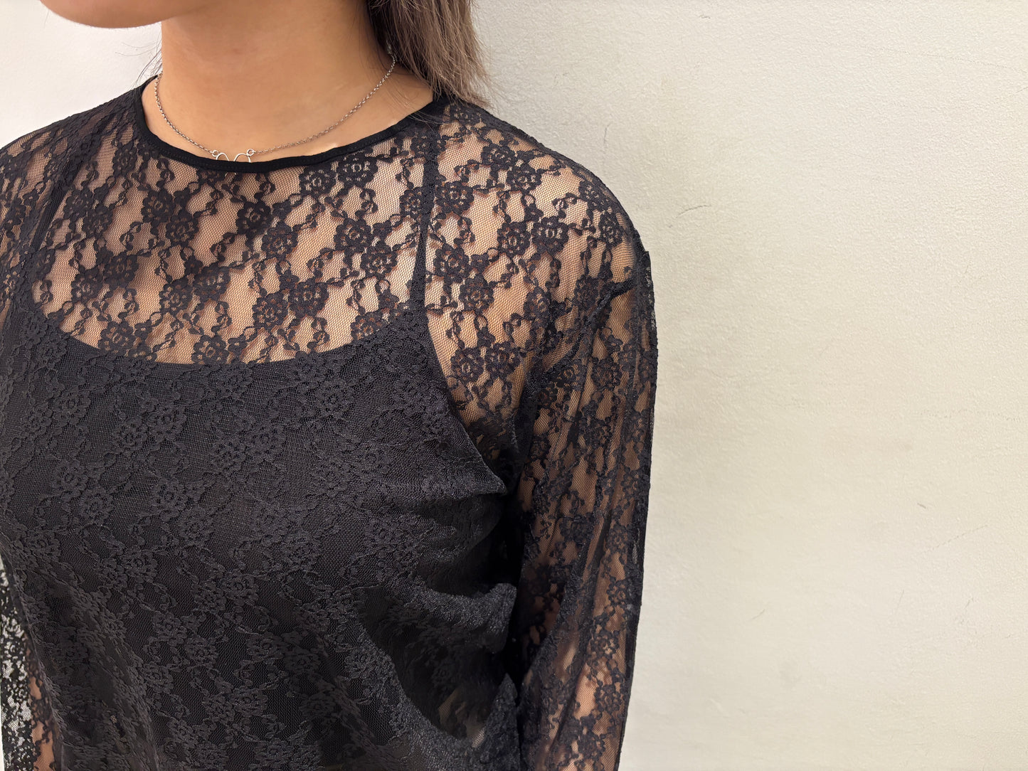 FLOWER LACE CREW NECK TOP【25SS】