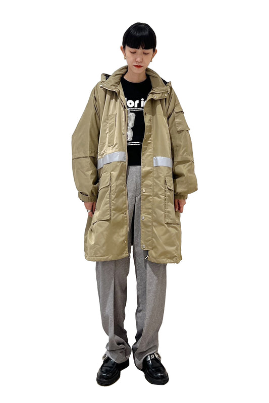 NYLON MIDI HOOD COAT