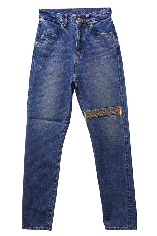 GOLDチェーンデニムスリムパンツ