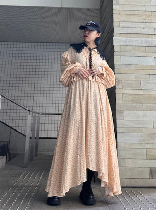 LONG SLEEVE RUFFLE DRESS